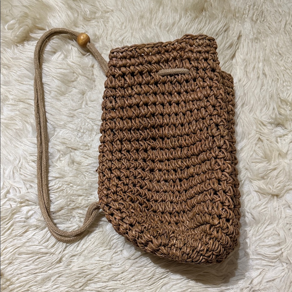 Jennifer Moore Brown/ Tan Woven Shoulder Bag